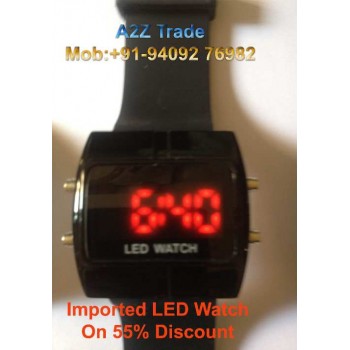 Black Dial Red LED Watch-Imported for Kid's, Men's On Discount, Imported